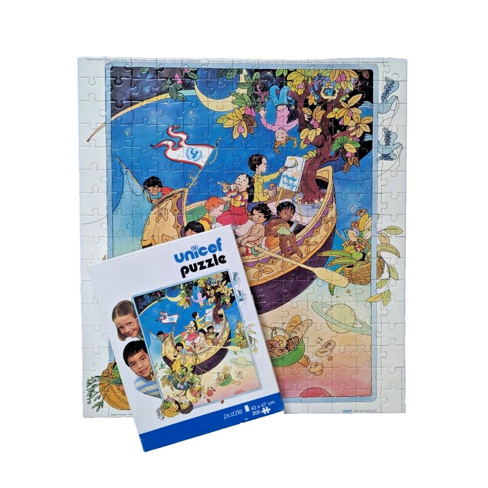 Vintage Unicef Puzzle The World's Children Code 7700 208 Pieces RARE HTF 43x47cm